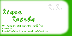 klara kotrba business card